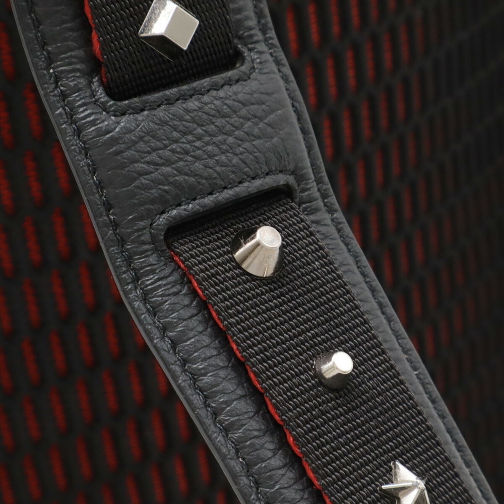 Christian Louboutin Buckle Backpack Studded Black Red - Picture 5 of 8